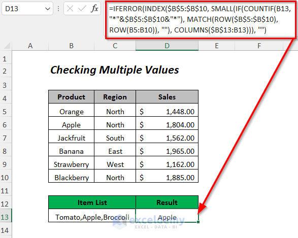 checking multiple values