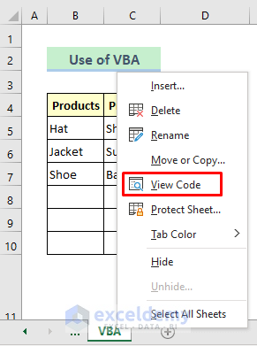 opening VBA window for inserting VBA
