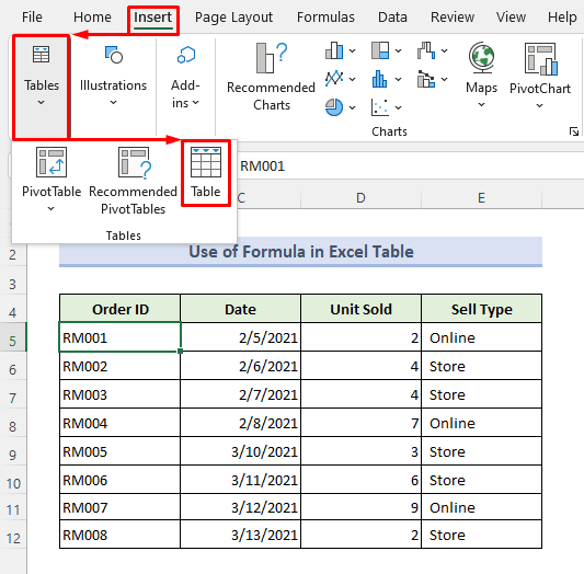 Create a Formula and Apply to an Excel Table
