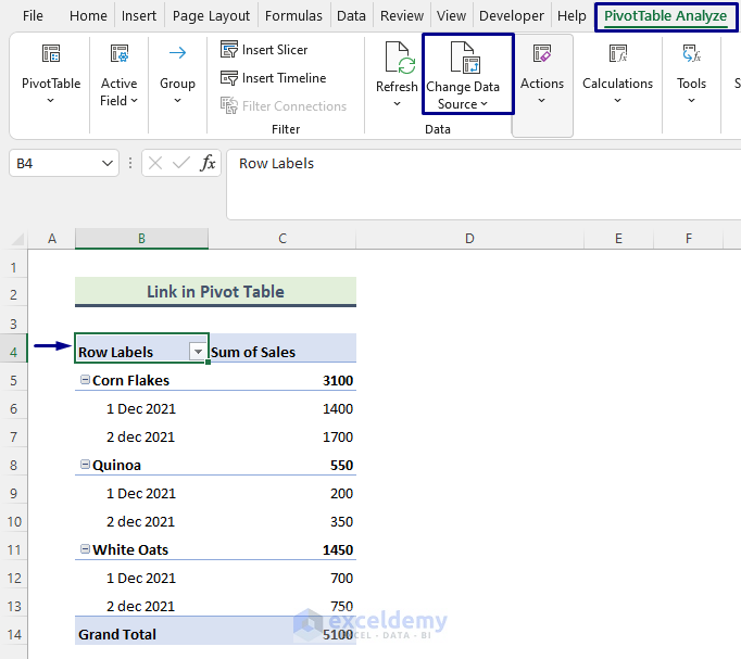 Find Excel Links in Pivot Tables
