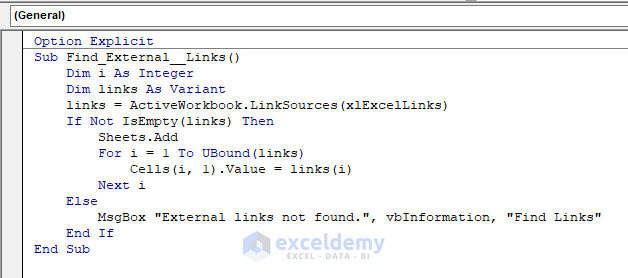 Use VBA to Get Links in Excel