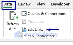 Find Links Using Edit Links in Excel