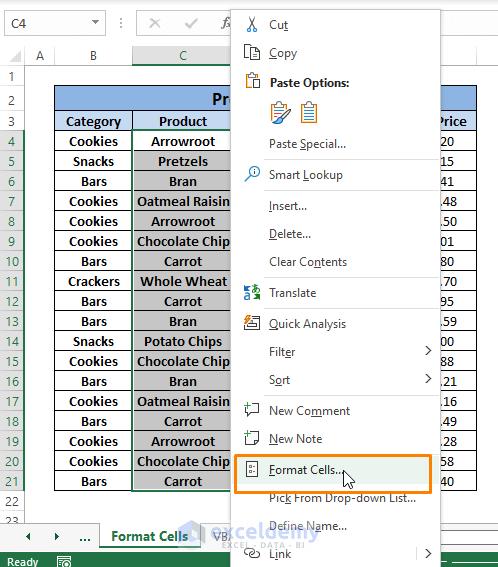 Format cells-How to Highlight Selected Cells in Excel