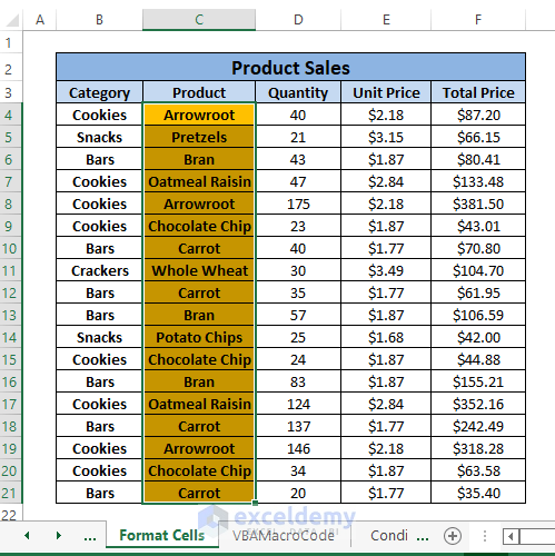 Format cells final result-How to Highlight Selected Cells in Excel