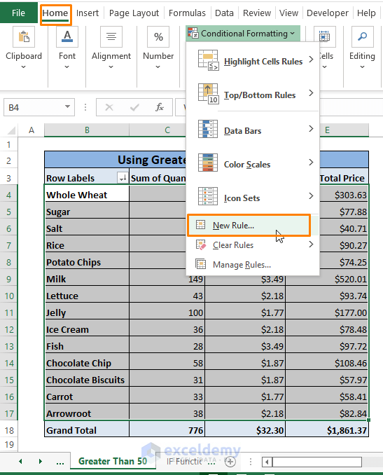 Greater than-Pivot Table Conditional Formatting Based on Another Column