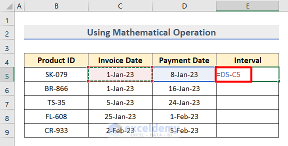 Inserting Formula to Count Interval of Dates