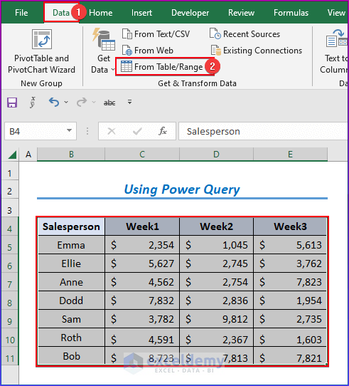 Using Power Query to Switch Table to List in Excel