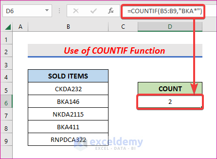 Use COUNTIF Function to Count Text in Excel