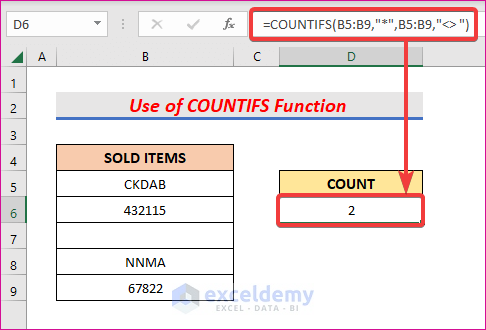 Use COUNTIFS Function