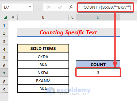 Count Specific Text in Excel