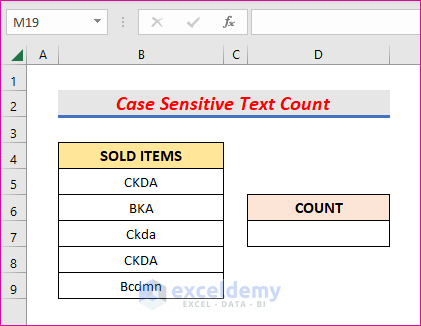 Count Case Sensitive Text