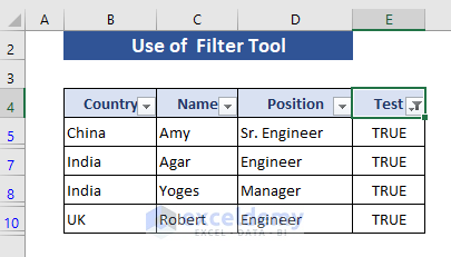 Apply Filter Tool to Remove Repetitions but Keep One in Excel
