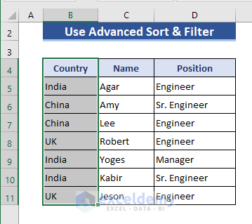 Delete Duplicates Using Advanced Sort & Filter in Excel