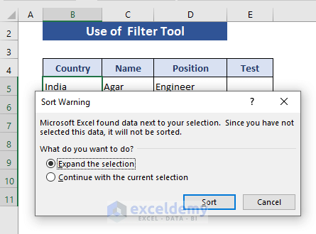 Apply Filter Tool to Remove Repetitions but Keep One in Excel