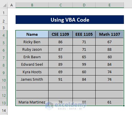 select data range to delete blank cells in Excel with VBA macro