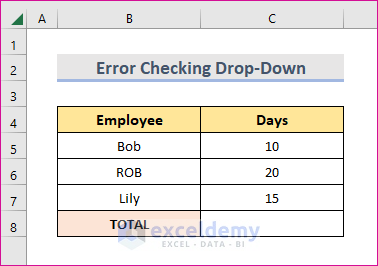 Error Checking Drop-Down to Find a Circular Reference in Excel