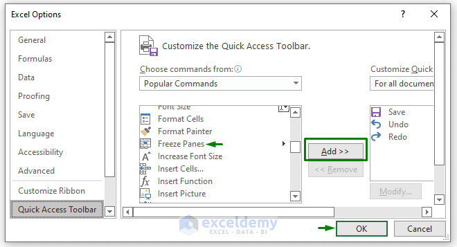 Add Magic Freeze Button to Freeze Columns in Excel