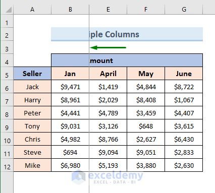 Freeze Multiple Column with View Tab in Excel