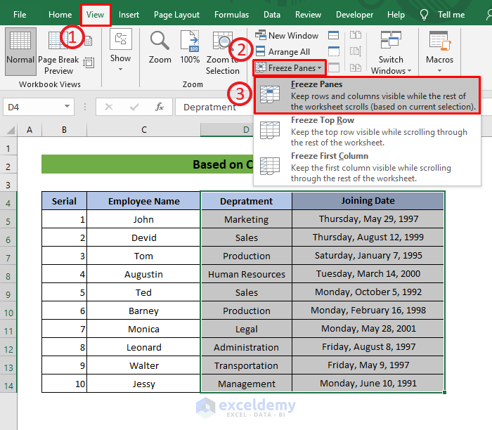 How to Freeze Rows and Columns at the Same Time in Excel