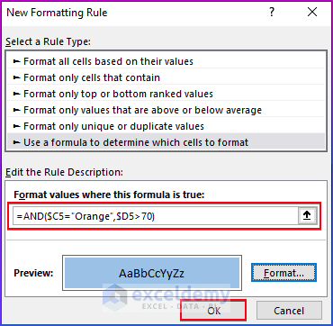 Opening New Formatting Rule 