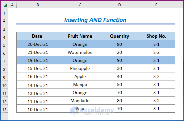 Showing Result by Inserting AND Function to Highlight Row If Cell Contains Any Text