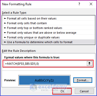 Opening New Formatting Rule 