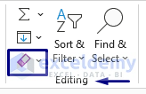 Remove Format from Editing Group in Excel