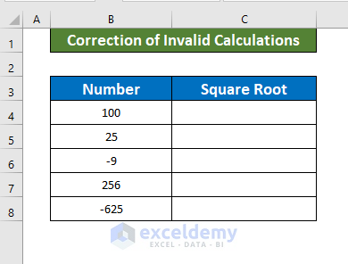 Correct Invalid Calculations to Remove Number Error