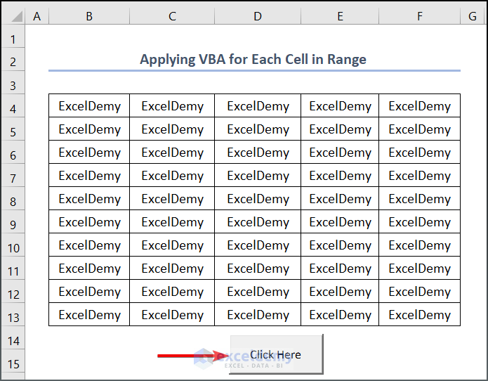 Output of a VBA Code for Each Cell in a Range