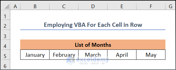 Dataset for writing a VBA Code For Each Cell in a Row