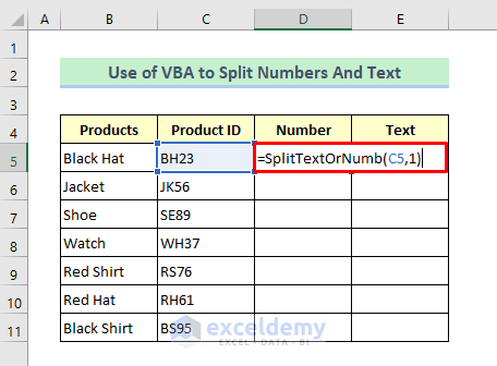 Split Numbers And Text into Separate Columns