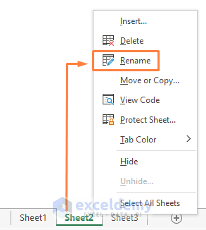 Use Simple Right Click to Rename Excel Sheet