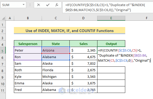 Index Match Functions for Duplicate Values in Excel