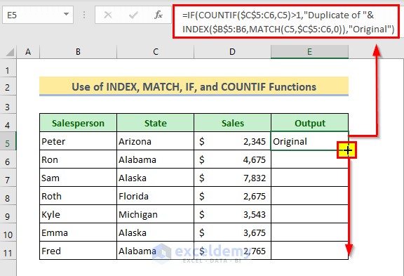 Index Match for Duplicate Values in Excel