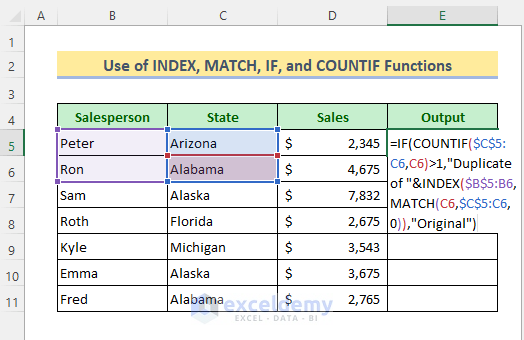 Duplicate Values with INDEX, MATCH, IF, and COUNTIF