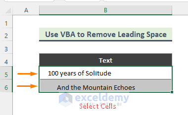 Use VBA to Remove Leading Spaces in Excel