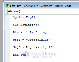 Use VBA to Trim Left Side Characters