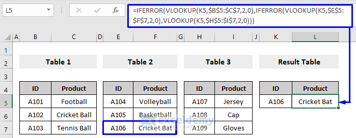 Nested VLOOKUP with IFERROR Function