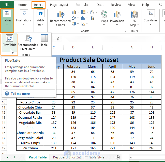 Pivot table-Convert Range to Table in Excel