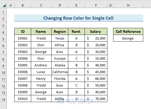 change a row color based on a text value in a cell in excel