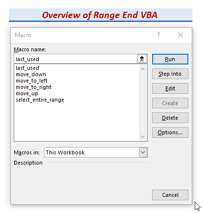 Range End VBA
