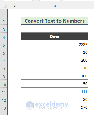 Converting into Number Format