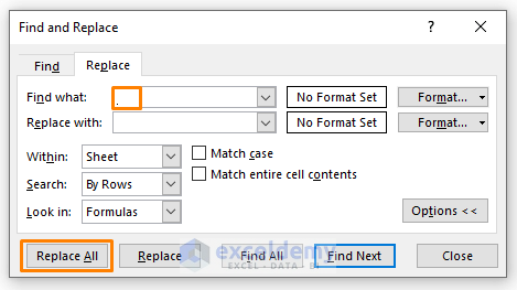 Delete Carriage Returns Using Find and Replace
