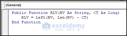 VBA code to remove last character from string in Excel