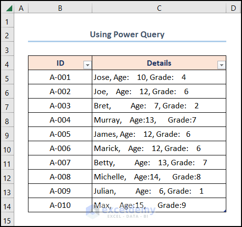 remove extra spaces in excel using Power Query tool