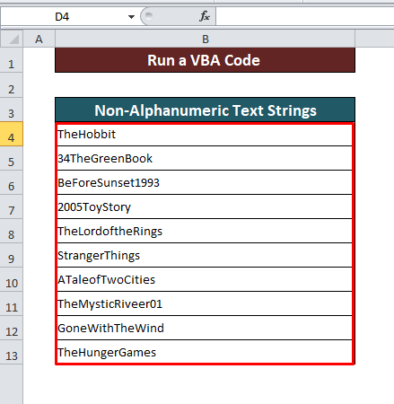 Run a VBA Code to Remove Non-Alphanumeric Characters in Excel