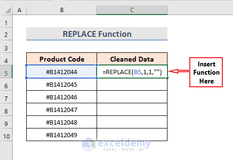 Replace Function to Remove Specific Character
