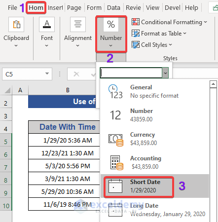 Remove Timestamps Using Excel Formulas
