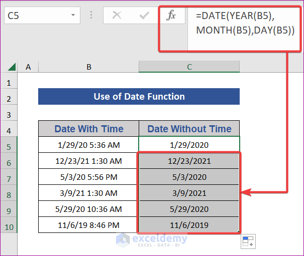 Utilizing AutoFill Handle icon to apply the previous formula in other cells