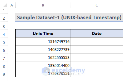 Unix-based Timestamp data